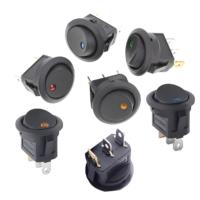 Interrupteur à bascule rond 12V 3 broches pour cafetière, bateau et voiture - Mini interrupteur à bascule LED