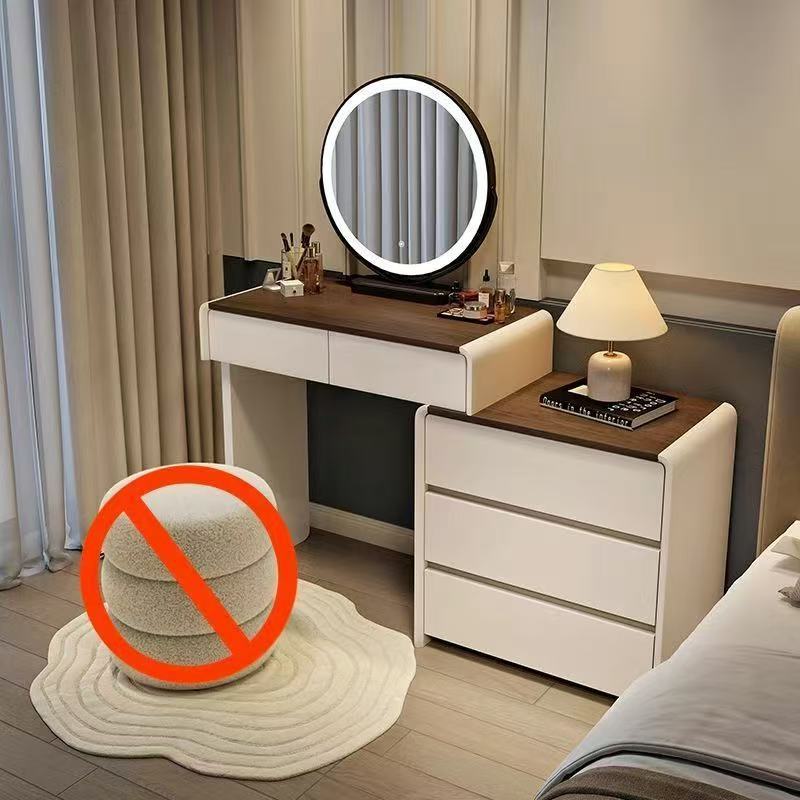 H10 Bois de Noyer, Plateau Blanc Crème + Version Sans Chaise