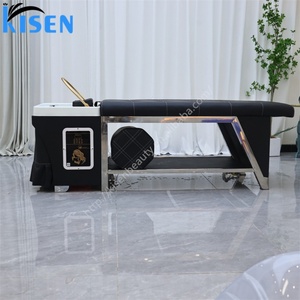KISEN New Design Salon Furniture Japanese Massage Lay Down Hair Salon Shampoo Chair Head Spa <b>Bed</b> With Water Circulation for Sale - Product Image 5