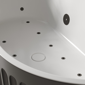 Tùy chỉnh phòng tắm ngâm xoáy massage không khí bồn tắm đá nhân tạo Acrylic freestanding Spa góc bồn tắm - Product Image 3