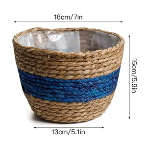 กระถางดอกไม้สีฟ้าทรงกลมแบบสาหร่ายธรรมชาติกระถางต้นไม้น้ำหนักเบาสำหรับตกแต่งบ้าน - Product Image 3