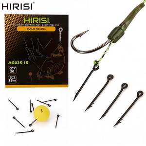 Lot de 20 Hirisi Vis à bouillettes pour la pêche à la <span class=keywords><strong>carpe</strong></span>, Aiguilles à appâts, Matériel de pêche à la <span class=keywords><strong>carpe</strong></span>, Matériel terminal de <span class=keywords><strong>montage</strong></span> de montages - Product Image 1