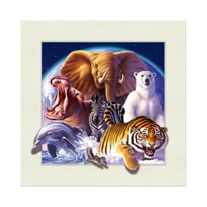 High Quality factory price 3D 5D lenticular printing picture 3D lenticular tiger animal poster 3D for home decoration