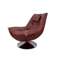 Pouf de style européen OEM d'usine, fauteuil de loisirs pliable en cuir PU avec repose-pieds, grand pouf pour salon