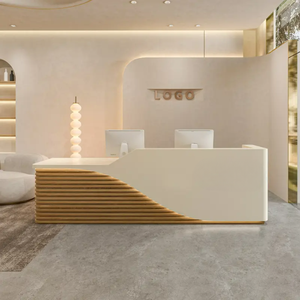 Hiện đại sang trọng phong cách Trung Quốc khách sạn Beauty <span class=keywords><strong>Salon</strong></span> cửa hàng quần áo cong quầy lễ tân quầy lễ tân quầy thanh toán - Product Image 1