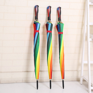CHUVABAND Paraguas a prueba de lluvia para mujer de 21 pulgadas, 16K, fuerte, recto y multicolor, arcoíris para regalos de negocios, sombrilla al por mayor - Product Image 2