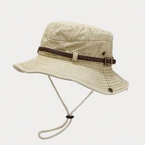 Sombrero de Pescador de Mezclilla Lavada para Primavera/Verano, con Letra Bordada Personalizada, para Deportes al Aire Libre y Pesca, con Cordones - Product Image 5