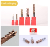 Fraise à queue de 8 mm HRC55 à 4 cannelures en tungstène pour usinage CNC du métal et du bois