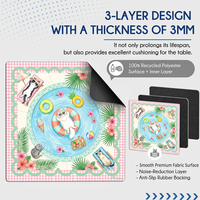 Tapis de mahjong personnalisé en néoprène 33 pouces, motif floral de luxe américain, antidérapant, en caoutchouc silencieux, housse de table, usine DDP USA