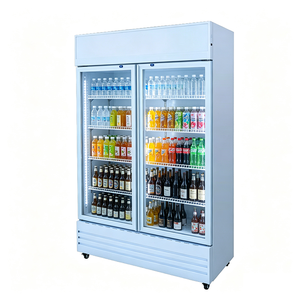 Réfrigérateur commercial vertical économique pour boissons, vitrine réfrigérée à refroidissement par air, porte vitrée, commande LED, verrou de porte - Product Image 1