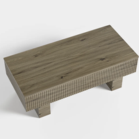 Table basse relevable cannelée de 47,2 po avec rangement, table en bois moderne
