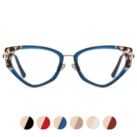 Lunettes de vue pour femmes MS WR87280, design œil de chat polyvalent, métal TR, anti-lumière bleue, monture de lunettes optiques avec logo personnalisé