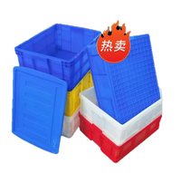 Boîte de manutention industrielle, caisse en plastique empilable et emboîtable, bacs de stockage pour la logistique d'entrepôt et le transport de pièces