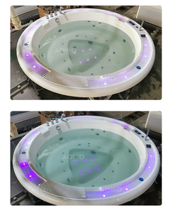 Built-in <span class=keywords><strong>3</strong></span> Pessoa Rodada hidromassagem Banheira de hidromassagem Aristech Acrílico Yacuki Exterior Piscina Banho Inoxidável Suporte Duche Travesseiros - Product Image 5