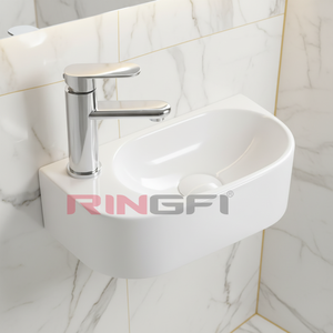 <span class=keywords><strong>Mini</strong></span> lavabo mural pratique, lavabo suspendu pour hôtel, lavabo mural profond en céramique coloré - Product Image 2