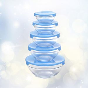 5 Pack Transparent Modern Kitchen Glass Bowl Set with Freshness Preservation 3-6L Capacity Multifunction Design for Food Storage - Product Image 2