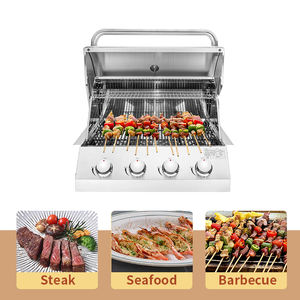 Parrilla <span class=keywords><strong>de</strong></span> <span class=keywords><strong>Gas</strong></span> Modular Integrada <span class=keywords><strong>de</strong></span> Acero Inoxidable <span class=keywords><strong>de</strong></span> Lujo Moderna a Precio Económico con 4 Quemadores y Seguridad contra Llamas - Product Image 4