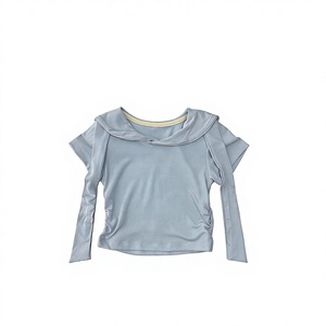 Maglietta per Bambina <span class=keywords><strong>con</strong></span> Collo Tondo e Maniche Corte, Stampa Cartoon, Stile Preppy, in Cotone Ecologico e Spandex, <span class=keywords><strong>con</strong></span> Fiocco per Bambini - Product Image 2