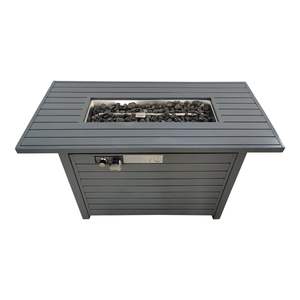 Mesa de Fogata para Exteriores Db Living Source International, 25 H x 42 W, Acero Gris, Gas Propano, con Tapa, Estilo Moderno - Product Image 6