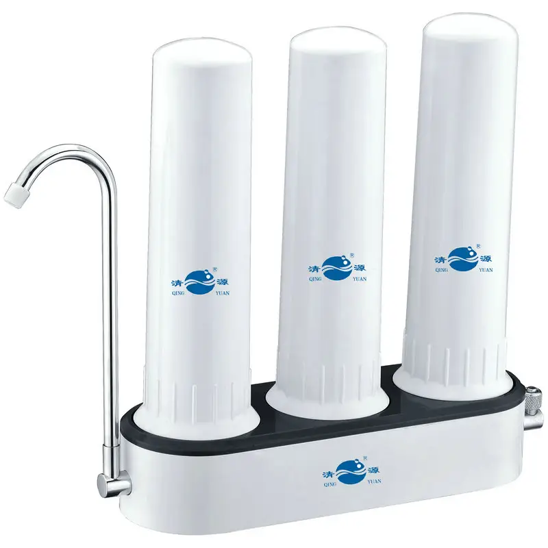 QING YUAN, superventas, de 3 etapas purificador de agua, filtro de plástico, filtro de carcasa de agua para grifo de cocina de agua