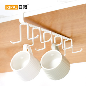 Ripai Cabinet Hanging Rack Carbon Steel L-shaped Cup Holder <b>Kitchen</b> <b>Storage</b> Organizer - Product Image 2