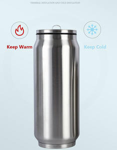 Vente en gros canette de cola portable simple 304 tasse isolante en acier inoxydable facile à tirer peut taper bouteille de paille portable pour étudiant - Product Image 2
