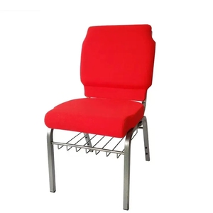 500 quantité minimale de commande usine directe haute qualité Style européen cadre en métal gris rembourré salle d'opéra chaises d'église empilables à vendre - Product Image 4