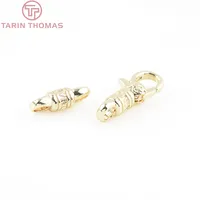 Vente en gros de fermoirs de connexion pour bracelets et colliers en laiton plaqué or 24 carats de haute qualité, fermoirs mousquetons, accessoires de bijoux DIY