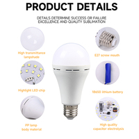 Ampoule d'urgence rechargeable 9 watts, lumière rechargeable E26 B22 E27, ampoules LED rechargeables