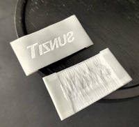 Étiquettes en tissu polyester personnalisées Impression de logo thermocollant Machine Fin Tissu satiné Vêtements Tissé Logo Design Vêtement direct