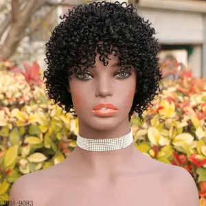 LINDALHAIR glueless on sale virgin cut human hair weaves machine made pixie curly wigs