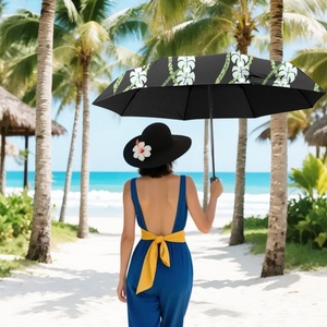 Modern Minimalist Design Three-Folding Fully-<b>Automatic</b> <b>Umbrella</b> Green Dots 190T Pongee Portable Business Gifts - Product Image 2