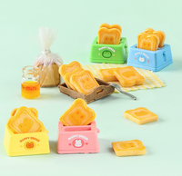 Faire semblant de jouer mini ensemble de cuisine animaux grenouille lapin ours chat grille-pain et toast résine breloques pain cuisine nourriture jouets pour enfants filles