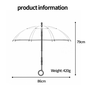Custom Printing Manual PVC Water Gun <b>Umbrella</b> with Transparent Rain Spray Function Windproof for Beach Games Promotional Events - Product Image 6