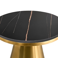 Table basse ronde de luxe en acier inoxydable doré titane, mobilier moderne pour salon