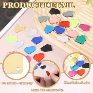 เมคคาไนซิตี้ ชิ้นคริสตัลอะคริลิกทรงไม่สม่ำเสมอแบบเย็บติด มีรู  คริสตัลรูปทรงกระจก  ลูกปัดเพชร สำหรับงาน DIY ปาร์ตี้เต้นรำ W - Product Image 3