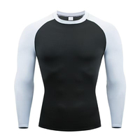 T-shirt de sport compressif pour homme, séchage rapide, respirant, manches longues, couche de base pour le fitness et le cyclisme