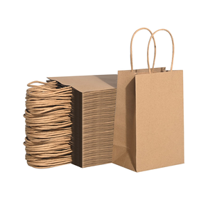 Bolsa de Papel Kraft Marrón Digital Ecológica y Reciclable con Cuerda de Algodón para Compras, Entrega de Alimentos, Comida para Llevar, Bolsas de Transporte de Comestibles - Product Image 1