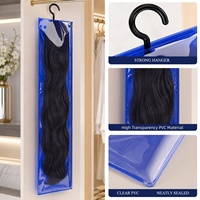 Sac de rangement portable de qualité supérieure pour perruques avec cintre, sac de transport pour extensions de cheveux naturels/queue de cheval/clip