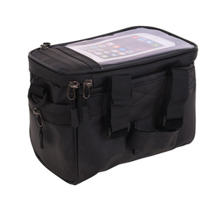 Bolsa negra para manillar de bicicleta de montaña con bolsillo para teléfono, bolsa impermeable para equipo de ciclismo, correa desmontable para bicicleta - Product Image 5