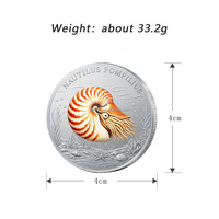 Pièce de monnaie en cuivre fin 999 de 1 OZ, motif animaux marins mélangés personnalisés, art animalier, pièce de collection, souvenir, cadeau, pour la vente en gros