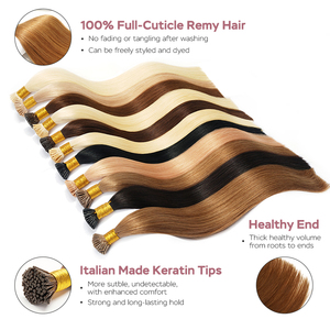 Extensioni per <span class=keywords><strong>capelli</strong></span> con cheratina pre-incollata a doppia punta (I-Tip) da 20, 22, 24, 26, 28 pollici, punta piatta, <span class=keywords><strong>capelli</strong></span> naturali cinesi - Product Image 5