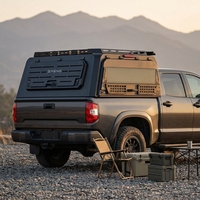 Kit de couverture de benne de camionnette en alliage d'aluminium durable pour l'été, avec boîte de rangement étanche verrouillable, installation sans perçage, pour 4x4 Overland