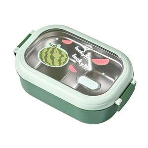 Boîte à lunch bento mignonne en acier inoxydable sans BPA de 1000 ml pour enfants, compatible micro-ondes, anti-fuite, lavable au lave-vaisselle, écologique, durable, motif dessin animé - Product Image 6