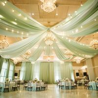 Drapir Langit-langit Chiffon Mewah Bergelombang Panjang - Kain Drapir untuk Acara Pernikahan, Dekorasi Langit-langit Pesta di Aula Perjamuan