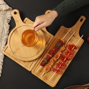 Tabla de cortar de bambú redonda, cuadrada, rectangular, para uso doméstico. - Product Image 2