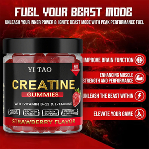 OEM Sugar Free <b>Creatine</b> Monohydrate Gummies Pre Workout Supplement for Muscle Growth Strength & Energy Support Adults - Product Image 3