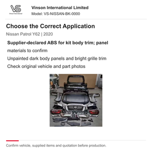 Kit de actualización de paneles de carrocería y faros para Nissan Patrol Y62 2020, selección de apariencia 2020 - Product Image 2