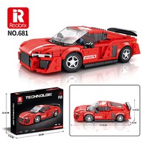 Ensemble de blocs de construction Reobrix 681, modèle de voiture de sport roadster, simulation d'apparence, puzzle d'assemblage, jouet cadeau pour enfants