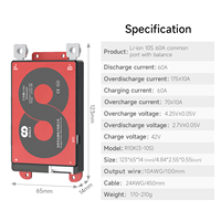 Daly E Bike BMS Li-ion Circuit 10S 36V 60A pour batterie au lithium-ion 18650 Lithium NMC BMS 10S 36V Carte système Daly
